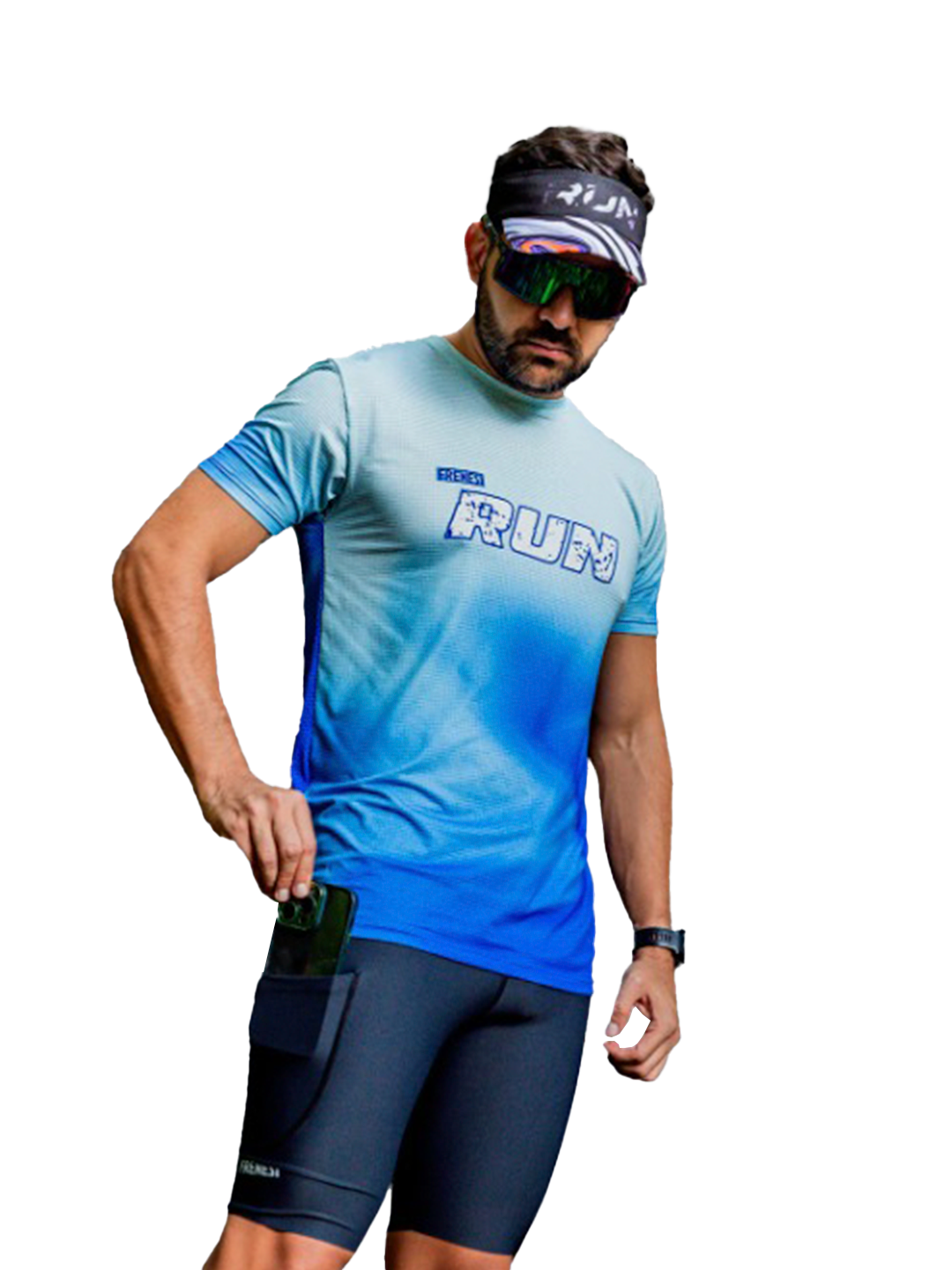 Camiseta Running Cream Blue