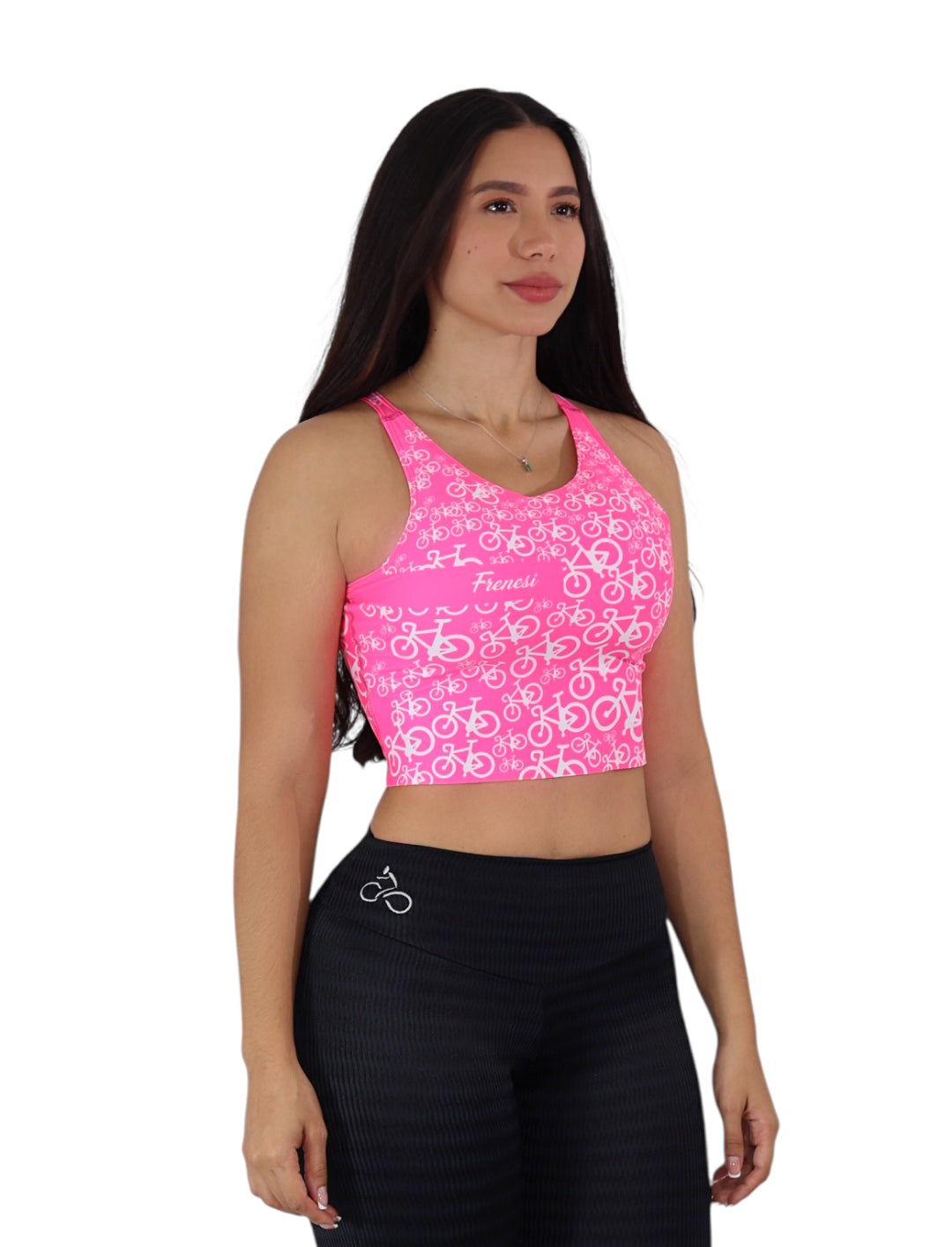 TOP ULTRA ÉLITE FUCSIA BICIS BLANCAS