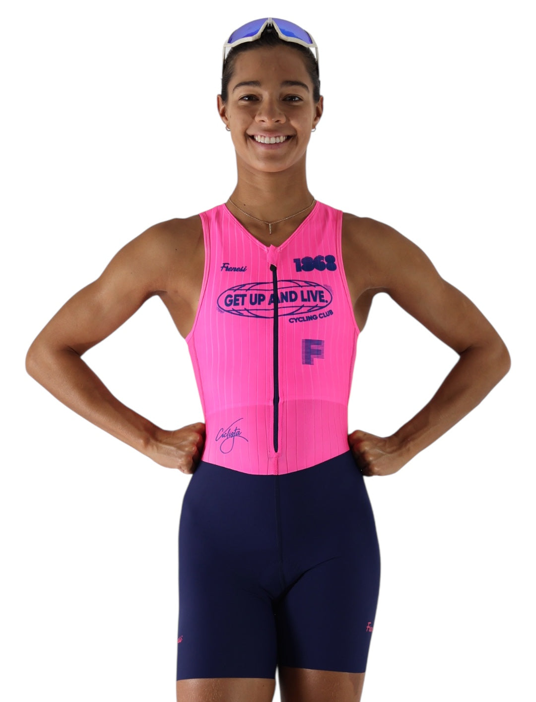 TRISUIT MANGA SIZA CYCLING FUCSIA