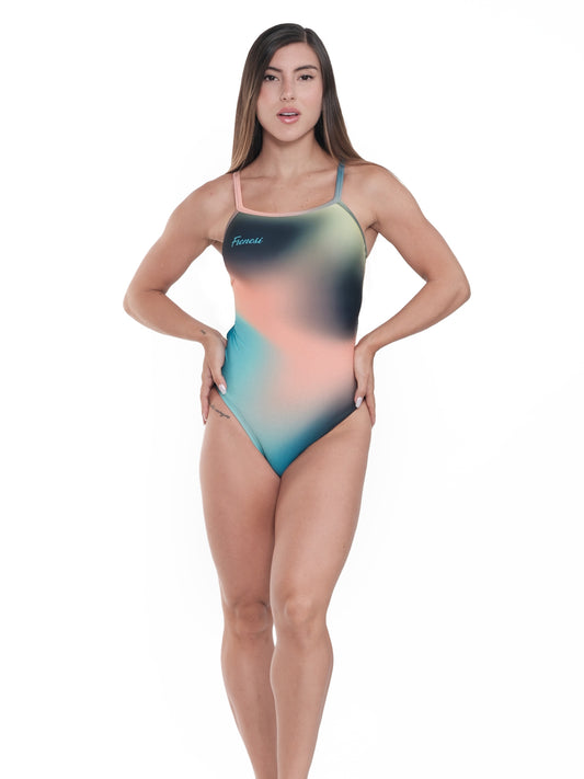 VESTIDO DE BAÑO SALMON BLUE